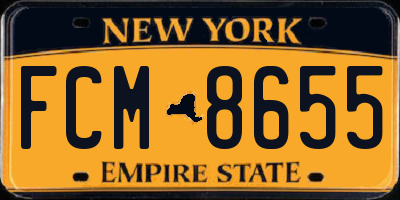 NY license plate FCM8655