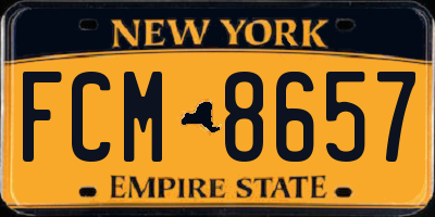 NY license plate FCM8657