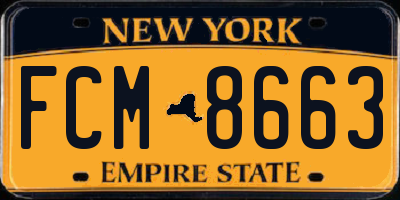 NY license plate FCM8663