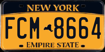 NY license plate FCM8664