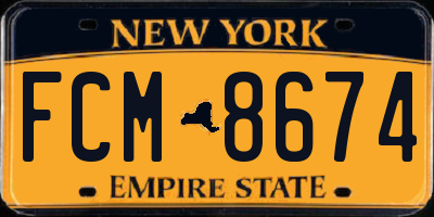 NY license plate FCM8674