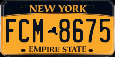 NY license plate FCM8675