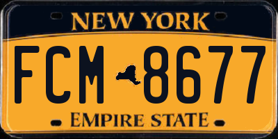 NY license plate FCM8677