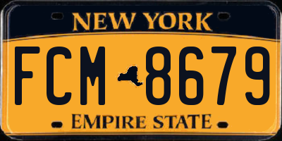 NY license plate FCM8679