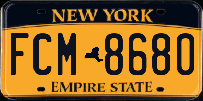 NY license plate FCM8680