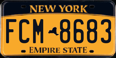 NY license plate FCM8683