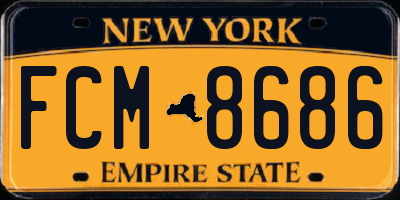NY license plate FCM8686