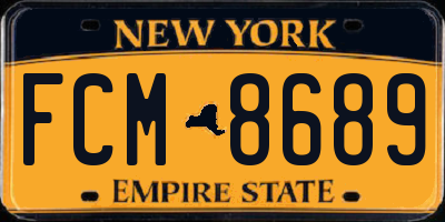 NY license plate FCM8689