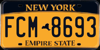 NY license plate FCM8693