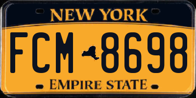 NY license plate FCM8698