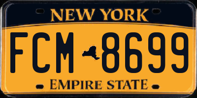 NY license plate FCM8699
