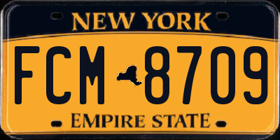 NY license plate FCM8709