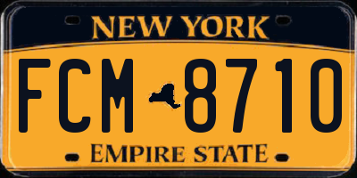 NY license plate FCM8710
