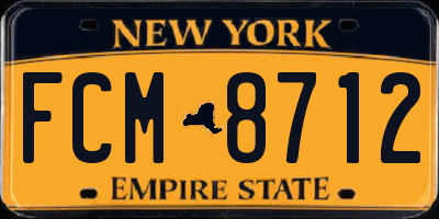 NY license plate FCM8712
