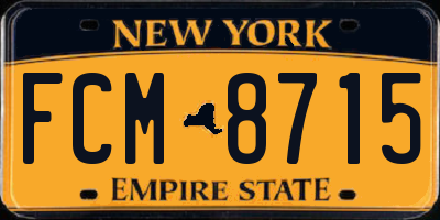 NY license plate FCM8715