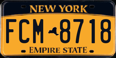 NY license plate FCM8718