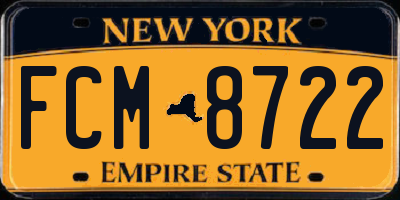 NY license plate FCM8722