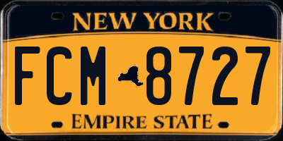 NY license plate FCM8727