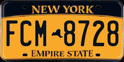 NY license plate FCM8728