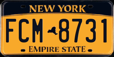 NY license plate FCM8731