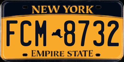NY license plate FCM8732
