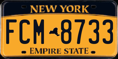 NY license plate FCM8733