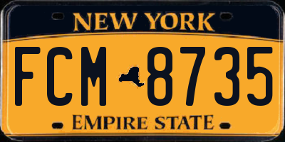 NY license plate FCM8735