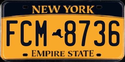 NY license plate FCM8736