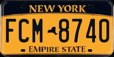NY license plate FCM8740