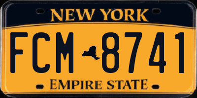 NY license plate FCM8741
