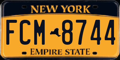 NY license plate FCM8744