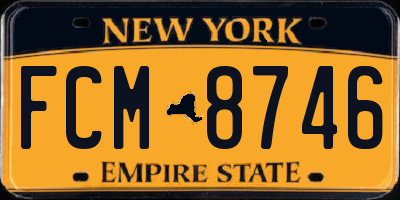 NY license plate FCM8746