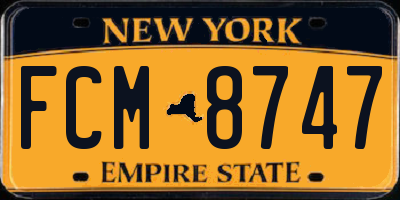 NY license plate FCM8747