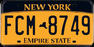 NY license plate FCM8749