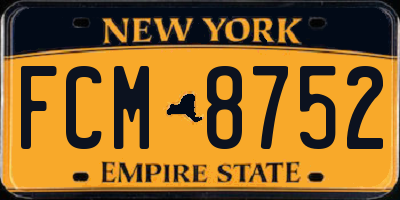 NY license plate FCM8752