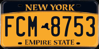 NY license plate FCM8753