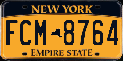NY license plate FCM8764
