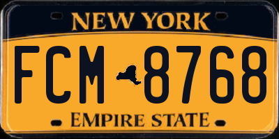NY license plate FCM8768