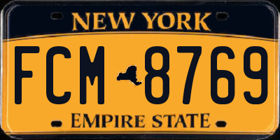 NY license plate FCM8769