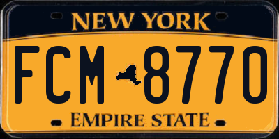 NY license plate FCM8770