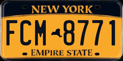 NY license plate FCM8771
