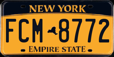 NY license plate FCM8772