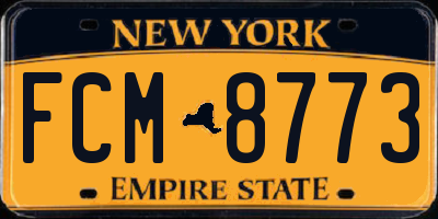 NY license plate FCM8773