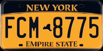 NY license plate FCM8775