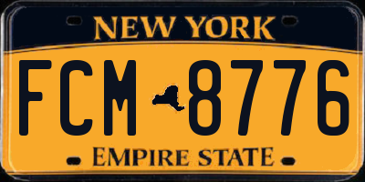 NY license plate FCM8776