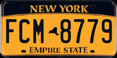 NY license plate FCM8779
