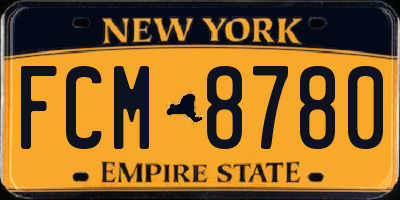 NY license plate FCM8780