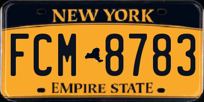 NY license plate FCM8783