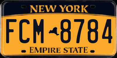 NY license plate FCM8784