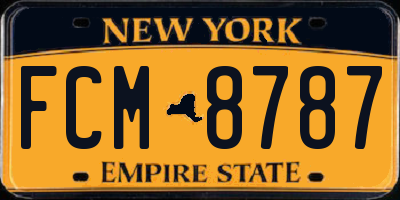 NY license plate FCM8787